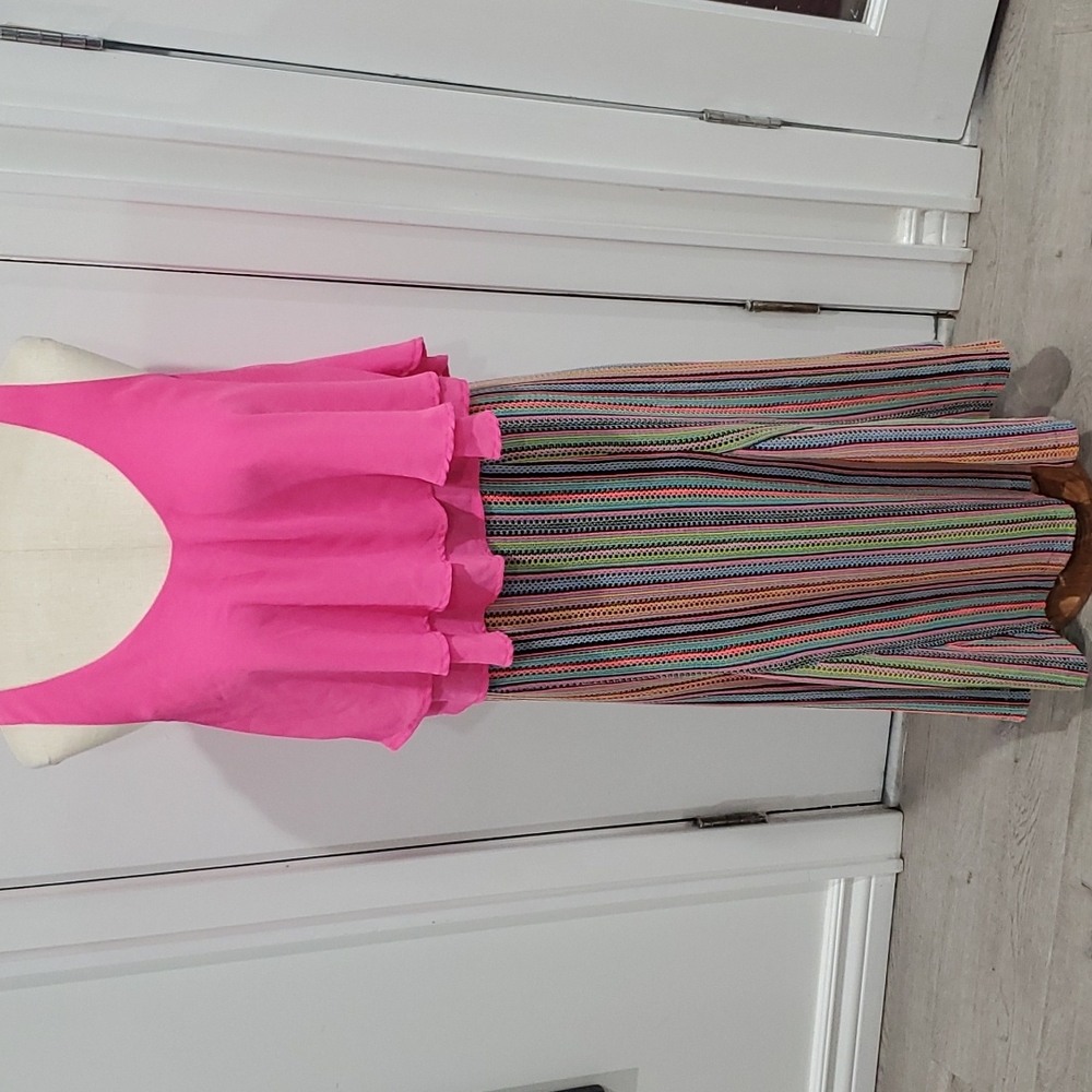 IRIS LA Flutter Tank Top – Hot Pink, Sleeveless, Size Medium, Feminine & Flowy